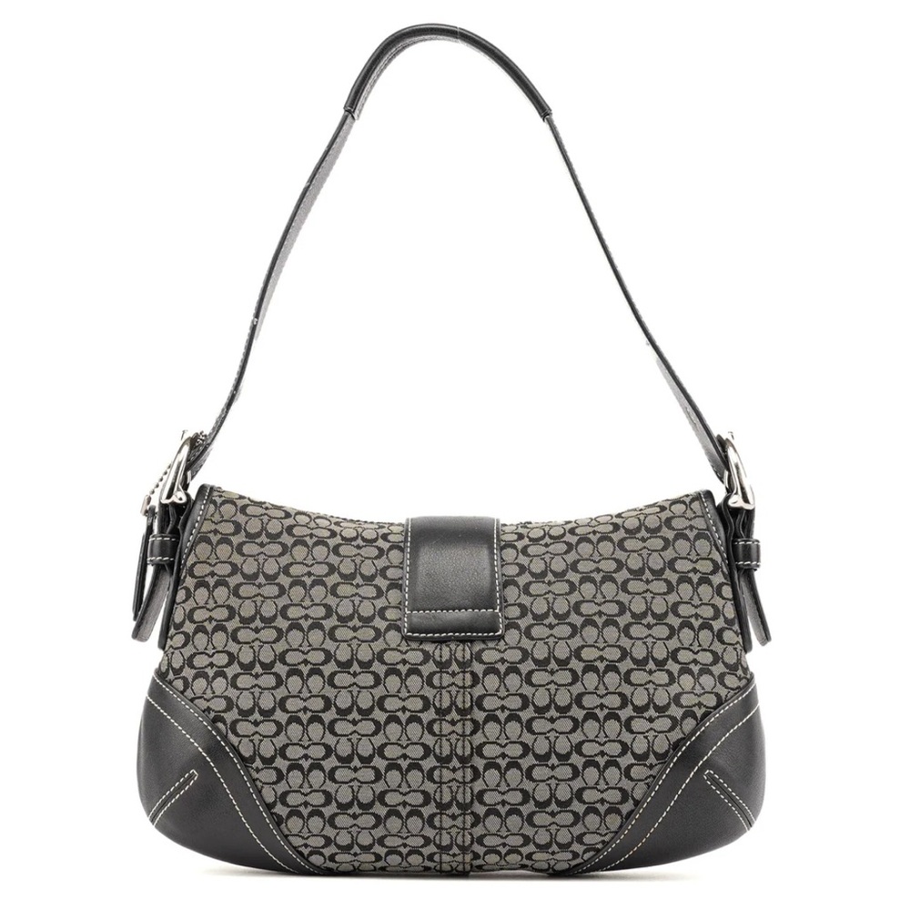 COACH Y2K, VINTAGE SOHO BAG with a black signature canvas and black leather trim - Picture 3 of 14